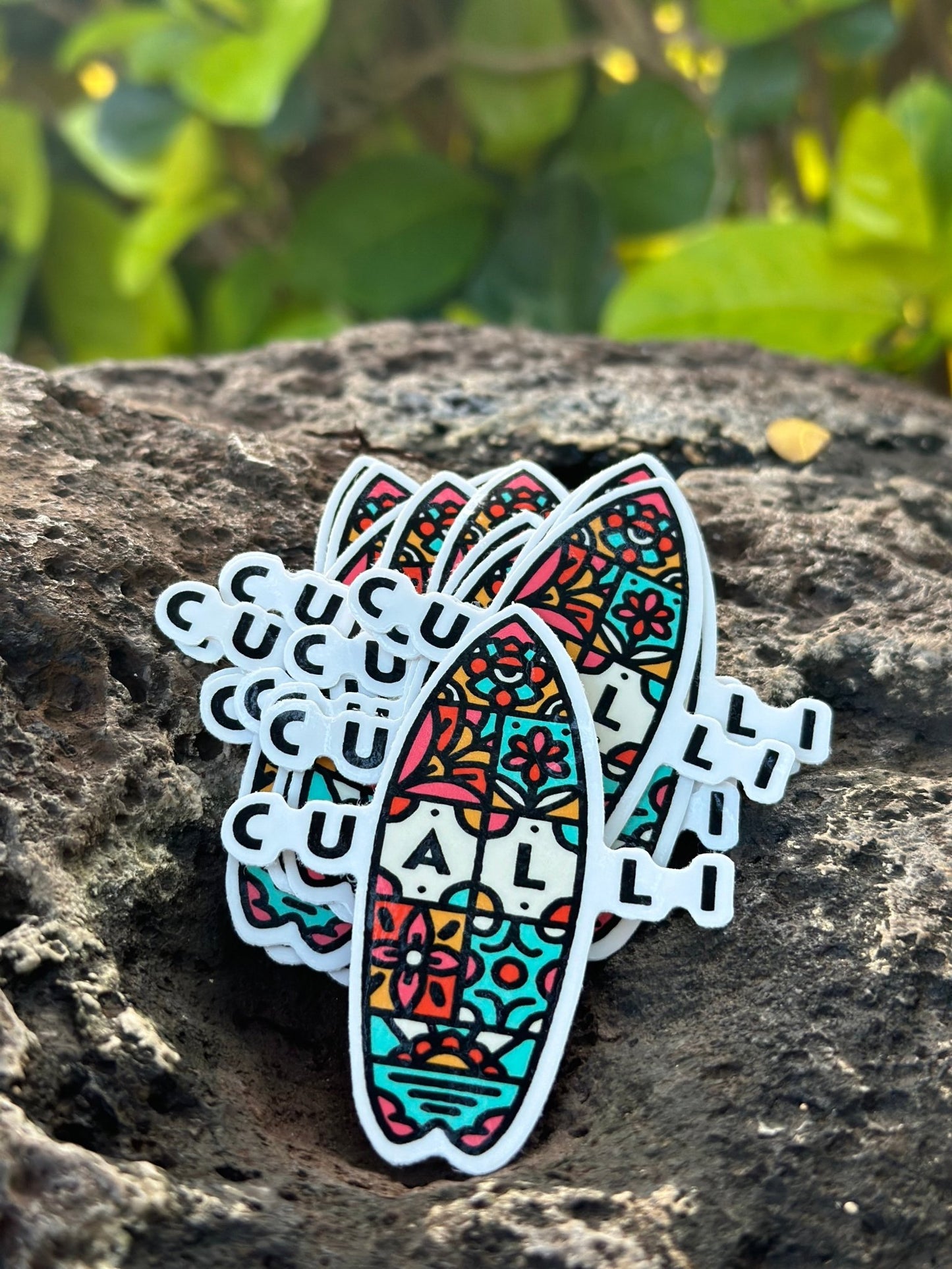 Cualli Surf Board Logo Sticker - Cualli Co.