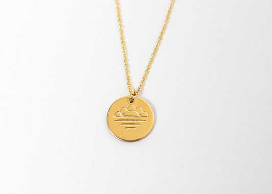 Half Sunflower Stamped Necklace - Cualli Co.