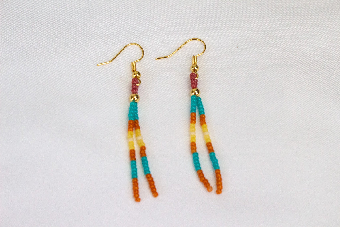 Multi Color Dangle Beaded Earrings - Cualli Co.