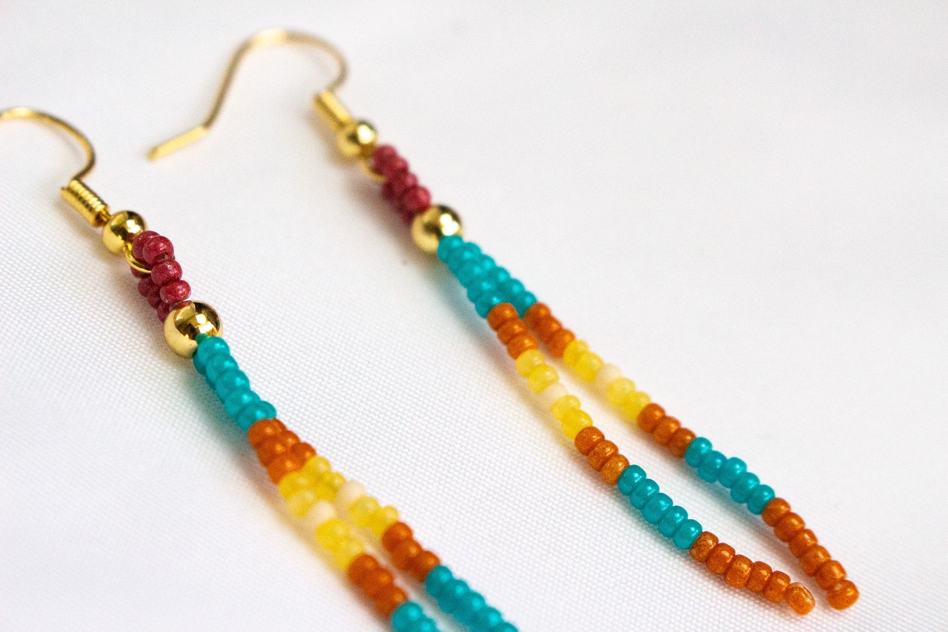 Multi Color Dangle Beaded Earrings - Cualli Co.